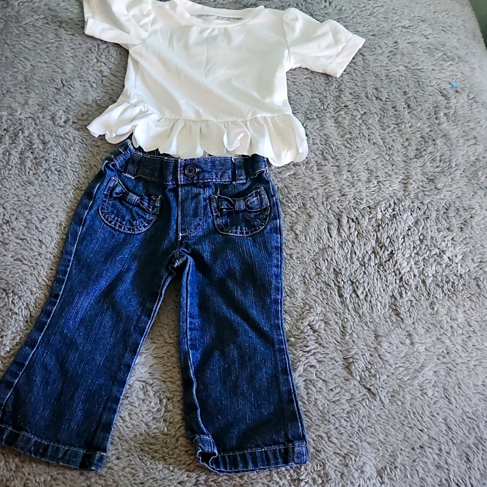 Faded glory pants 12m  and Wonder Nation top  12.m bundle